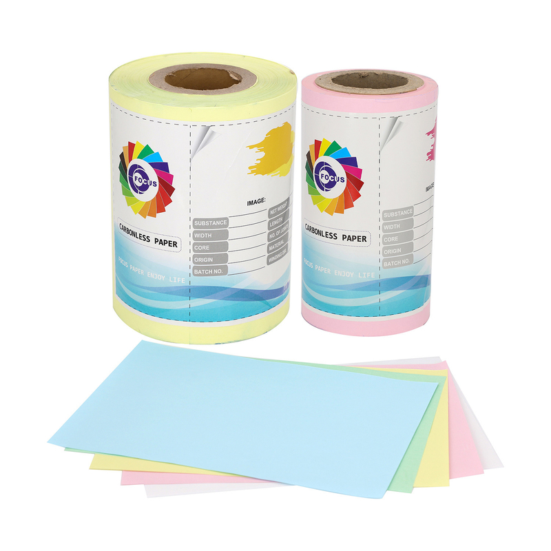 High Smoothness Sharp Image 5 Plys NCR Paper Sheet/Reel 100% Virgin Wood Pulp
