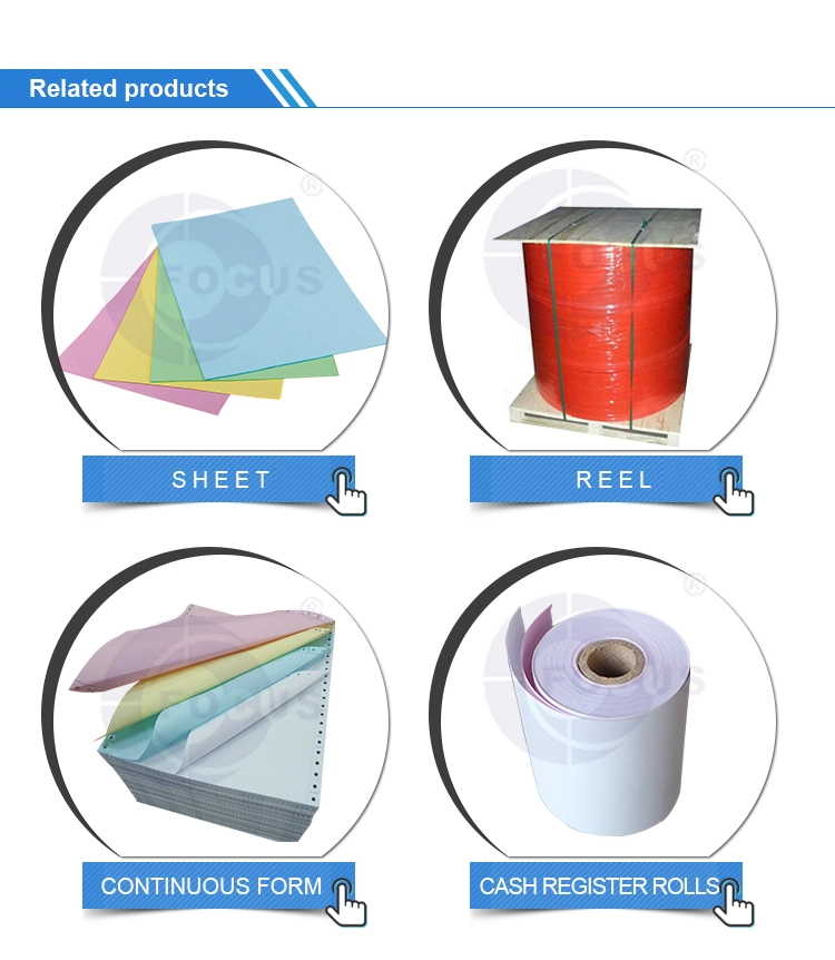 초점 브랜드 무카본 종이 NCR 논문 청색 / 검은 영상 무카본 종이
