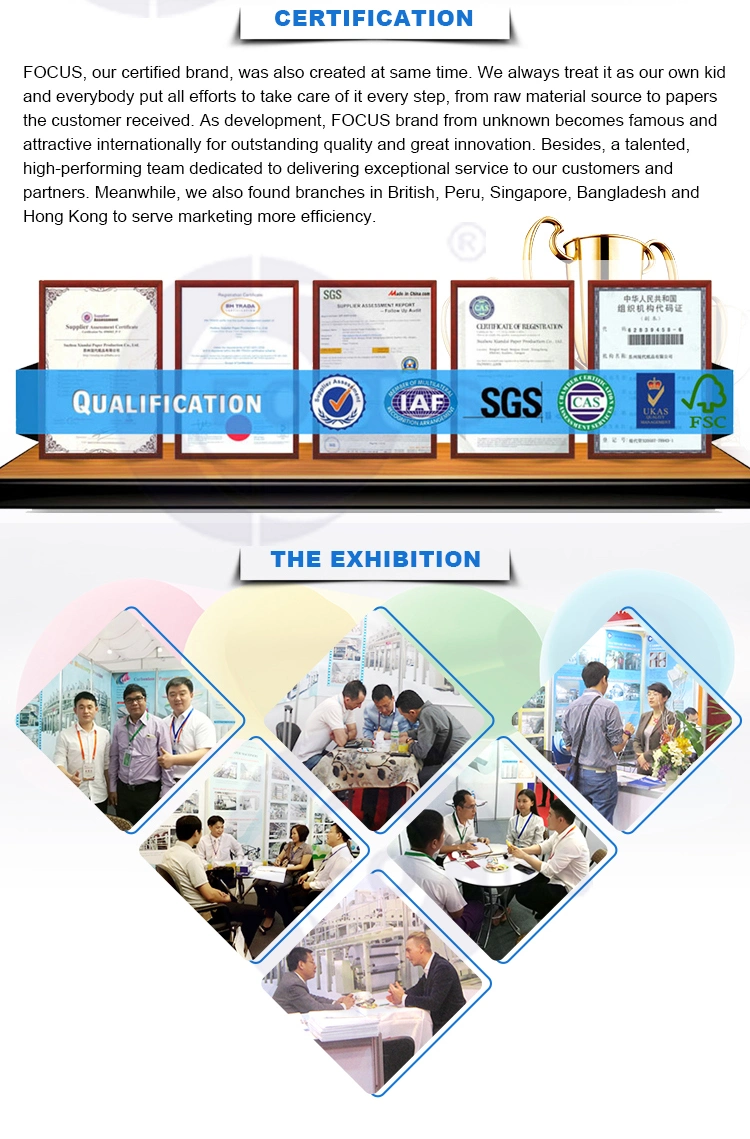 초점 브랜드 무카본 종이 NCR 논문 청색 / 검은 영상 무카본 종이