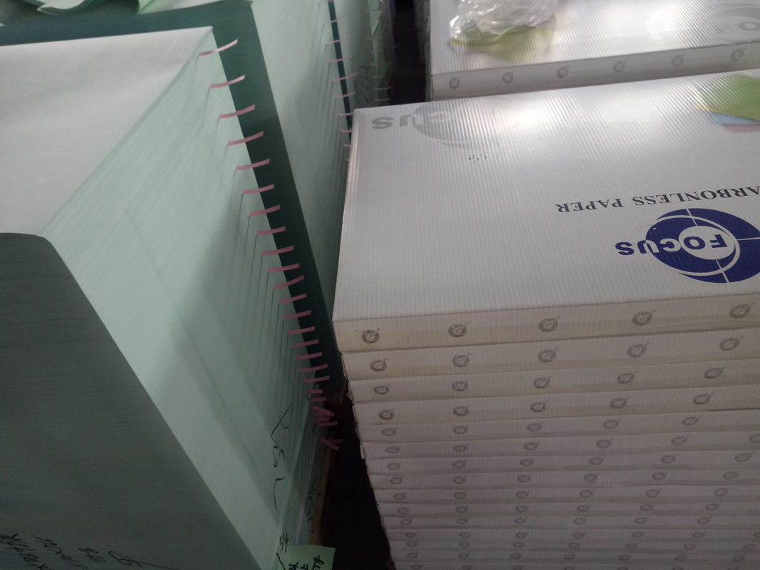 100% Virgin Wood Pulp NCR Paper with High Ink Absorption and Micro-Perforated Carbonless Copy Sheets