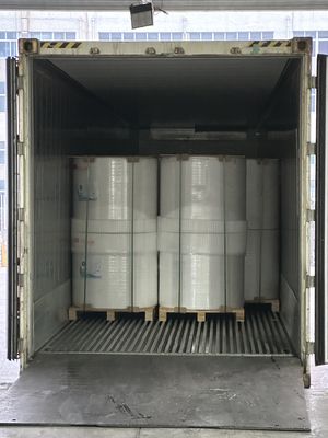 BPA 무료 핫 판매 100% 목재 직물 48GSM 55GSM 블랙 이미지 2 1 4 150 파란색 블랙 이미지 열 종이 롤